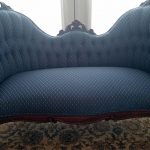 after reupholstering an antique loveseat