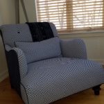 custom black and white patterned pillow and chair
