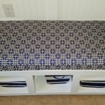blue patterned custom bench