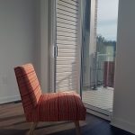 side view of reupholstered chair